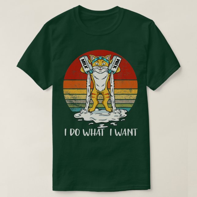 Camiseta Retro I Do What I Want My Black Cat Kitty Lovers  (Frente do Design)