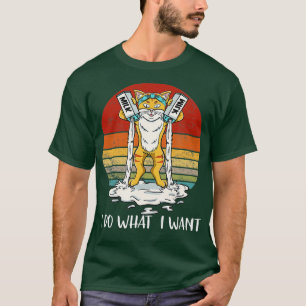 Camiseta Retro I Do What I Want My Black Cat Kitty Lovers