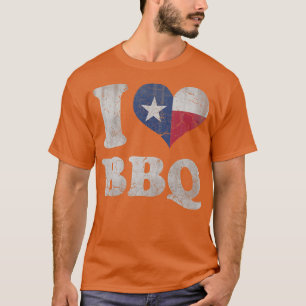 Camiseta Retro I Heart CHURRASCO Texas Flag Texan Barbecue