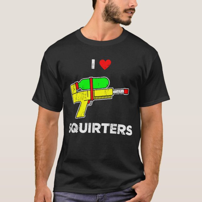 Camiseta Retro I Heart Squirters Engraçado Eu Adoro Esquilo (Frente)