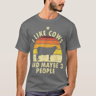 Camiseta Retro I Like Cows And Maybe 3 People Farmer Cattle
