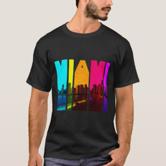 Camiseta Retro I Love Miami Floria Skyline