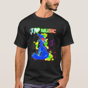 Camiseta Retro I Love Music Fox   Colorida Old Skool Ho