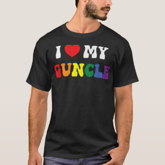 Camiseta Retro I Love My Guncle Rainbow Gay Flag LGBT Pride
