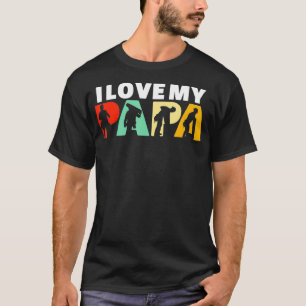 Camiseta Retro I Love My Papa Roofer Pai Dia de os pais