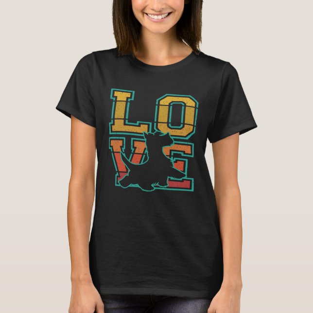Camiseta Retro I Love My Scottish Terrier Dog  Theme (Frente)