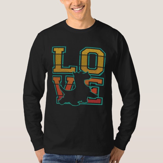 Camiseta Retro I Love My Scottish Terrier Dog  Theme (Frente)