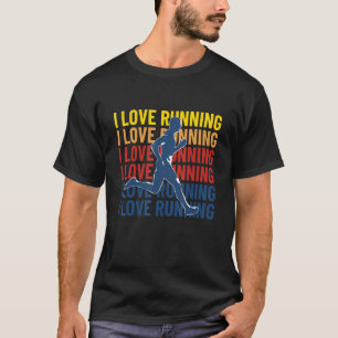 Camiseta Retro I Love Running Women Marathon Corrida Ru