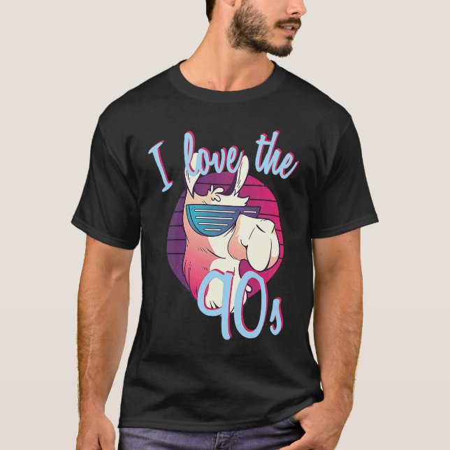 Camiseta Retro I Love The 90s 90s Llama theme party outfit (Frente)