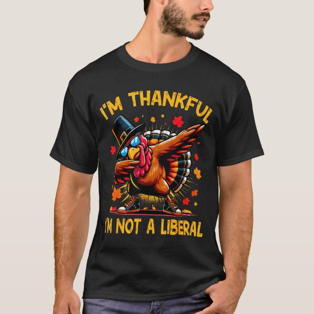 Camiseta Retro I’m Thankful I’m Not A Liberal Funny Thanksg (Frente)