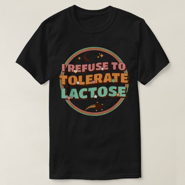 Camiseta Retro I Recusa-se a Tolerar Lactose (Frente do Design)