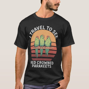 Camiseta Retro I Viagem Para Ver Pássaros Corvos Vermelhos