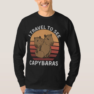 Camiseta Retro I Viagem Ver Capybaras Vintage Capybaras