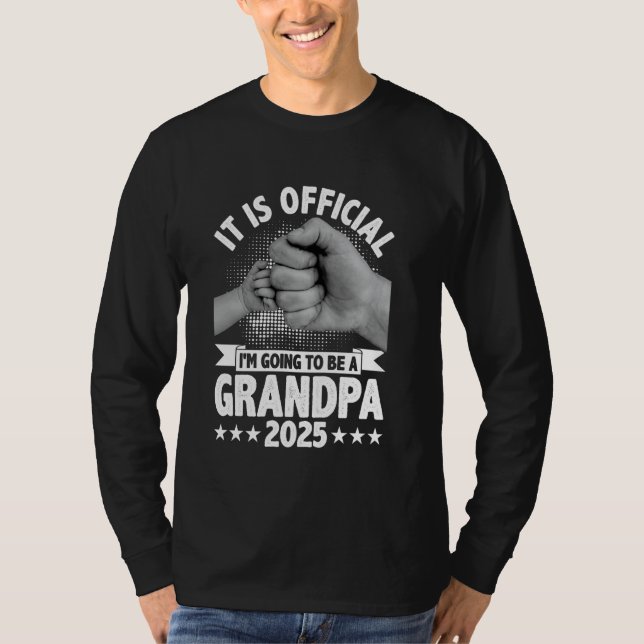 Camiseta Retro I'm Going To Be A Grandpa 2025 Fist Bump Fat (Frente)
