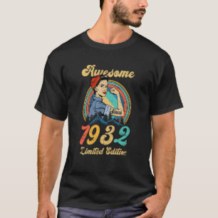 Camiseta Retro Incrível Desde 1932, 90 Anos Menina 90 Bir