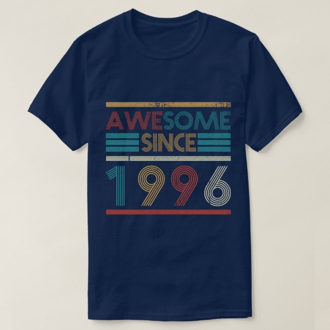 Camiseta Retro Incrível Desde 1996 27º Aniversário 27 Anos (Frente do Design)