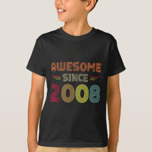 Camiseta Retro Incrível Desde 2008 Aniversário de 14 anos N