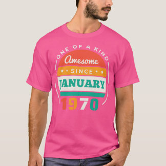 Camiseta Retro Incrível Desde Janeiro De 1970 Aniversário V
