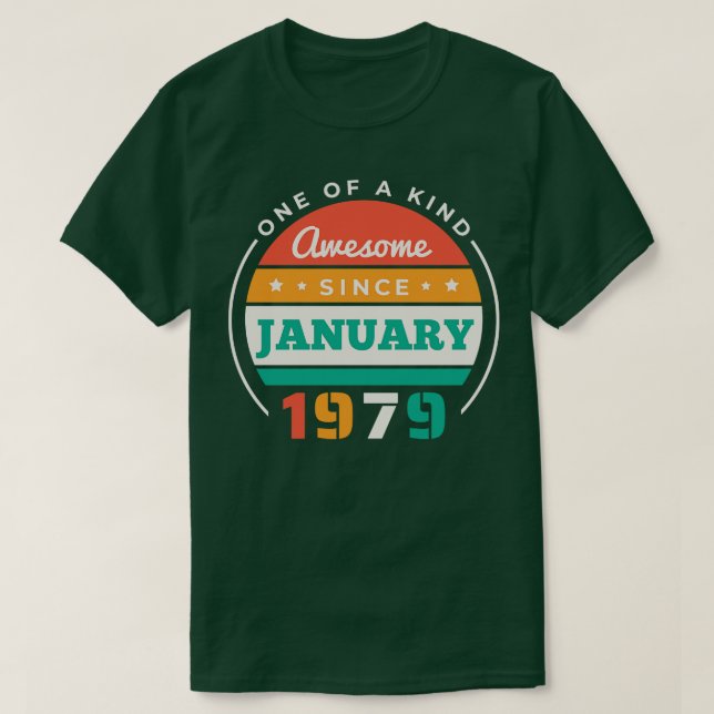 Camiseta Retro Incrível Desde Janeiro De 1979 Aniversário V (Frente do Design)