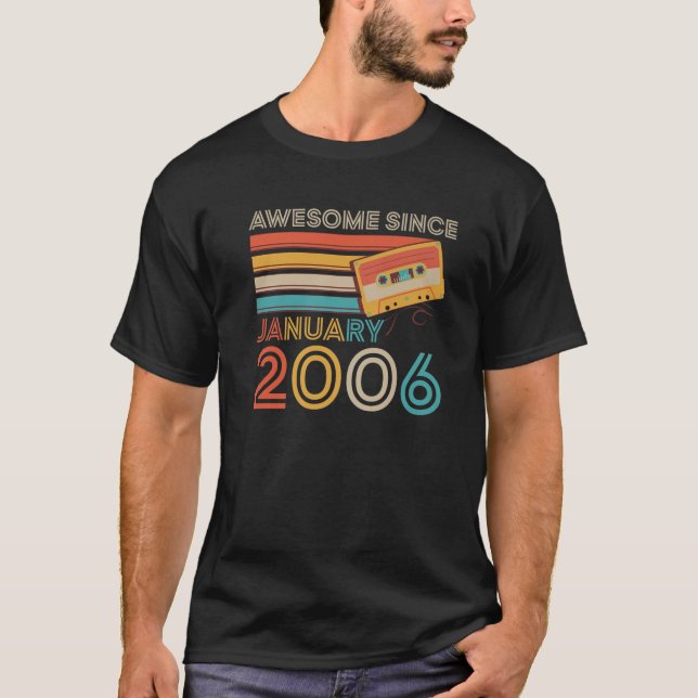 Camiseta Retro Incrível Desde Janeiro De 2006 16º Aniversár (Frente)