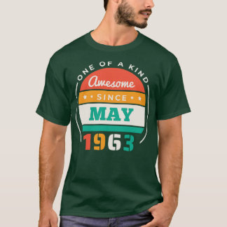 Camiseta Retro Incrível Desde Maio De 1963, Aniversário Vin