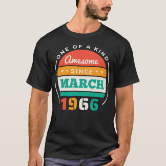 Camiseta Retro Incrível Desde Março De 1966, Birthday Vinta