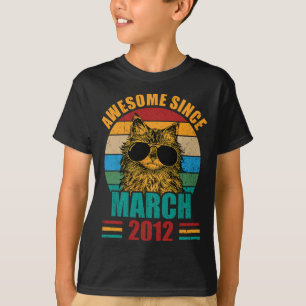 Camiseta Retro Incrível Desde março de 2012 10º Aniversário