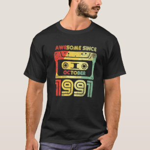 Camiseta Retro Incrível Desde Outubro De 1991 aniversário