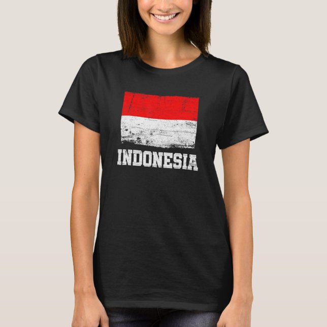 Camiseta Retro Indonesia Flag Vintage Indonesian Pride (Frente)