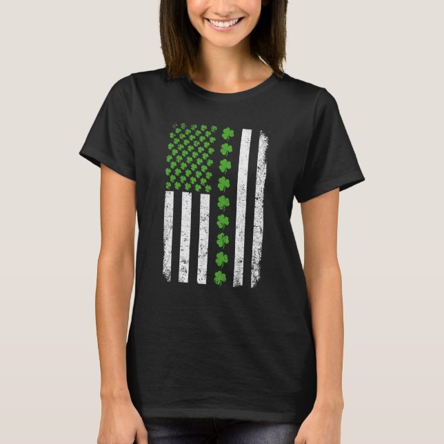 Camiseta Retro Irish American Flag Distante Flag Rua Patri (Frente)