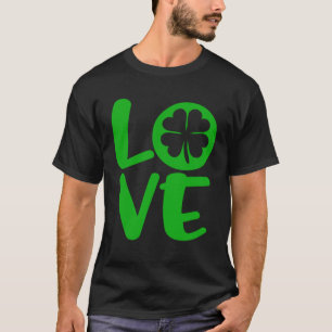 Camiseta Retro Irish Celular Green Love Four Leaf C