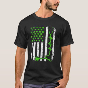 Camiseta Retro Irish Irish Flag Nurse Doctor Flag Rua Pt.