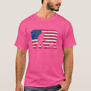 Camiseta Retro Irish Terrier 4 de Julho Bandeira Americana 