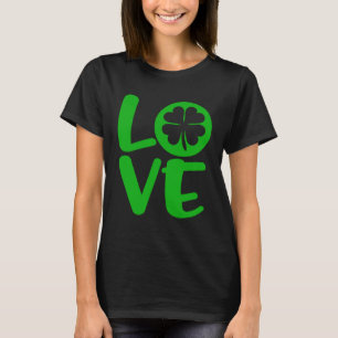 Camiseta Retro Irlandês Celta Verde Amor Trevo de Quatro Fo