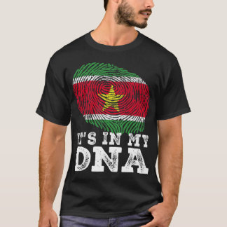 Camiseta Retro-it_s no meu DNA Suriname Flag Fingerprint T-