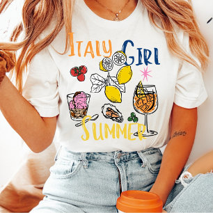 Camiseta Retro Itália Garota Verão Costa Amalfi Li
