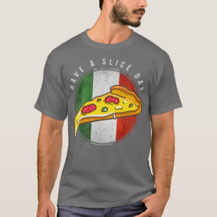 Camiseta Retro Italy Flag Italian Pizza Slice Funny Italia 