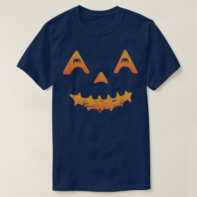Camiseta Retro JackOLantern Scary Pumpkin Face Funny Hallow (Frente do Design)