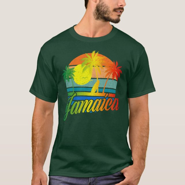 Camiseta Retro Jamaica Summer Beach Vacing For Men Women (Frente)