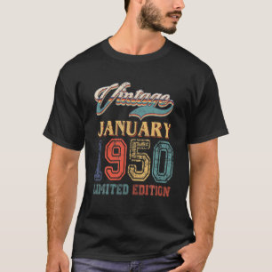 Camiseta Retro Janeiro 1950 Limited Edition Vintage 72 anos