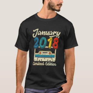 Camiseta Retro Janeiro De 2018 Cassette Tape 4º Aniversário