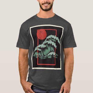 Camiseta Retro Japan Wave Woodblock Japanese Art T-Shirt