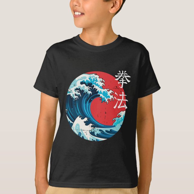 Camiseta Retro Japonês Wave Kenpo Karate Arts Self (Frente)