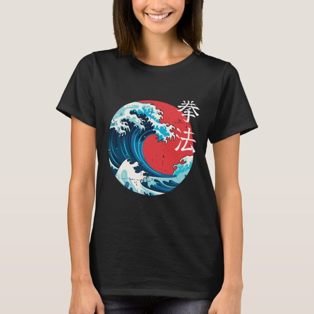 Camiseta Retro Japonês Wave Kenpo Karate Arts Self (Frente)