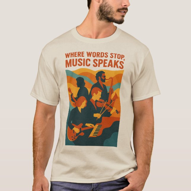 Camiseta Retro Jazz Band Art Print  (Frente)