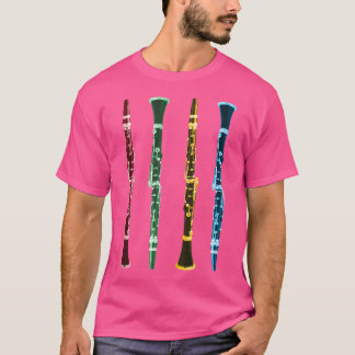 Camiseta Retro Jazz Music Colorful Clarinet