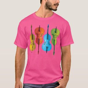 Camiseta Retro Jazz Música Colorida Dupla Bass