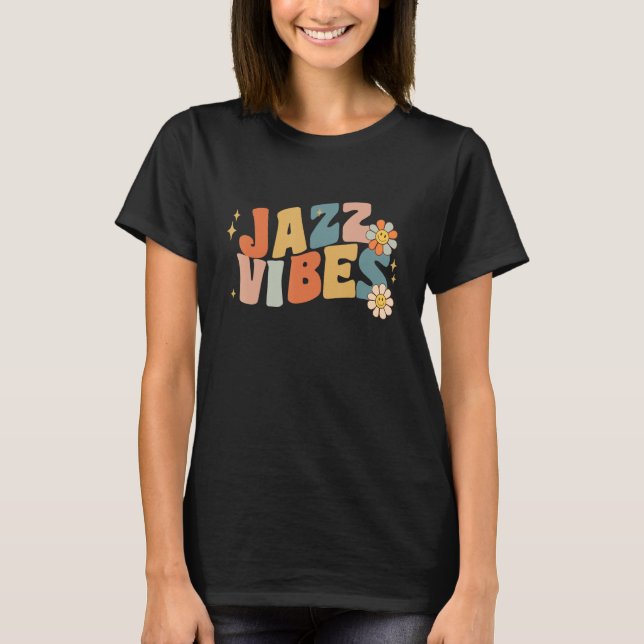 Camiseta Retro Jazz Vibes Teacher Women Kids (Frente)
