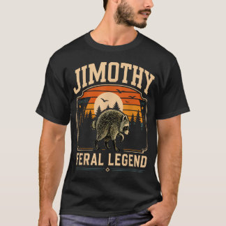 Camiseta Retro Jimothy Guaxinim Engraçado Meme Feral Seattl