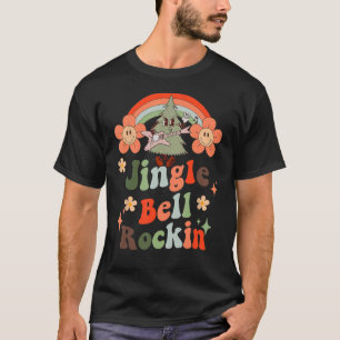 Camiseta Retro Jingle Bell Rockin Natal Groovy Rai